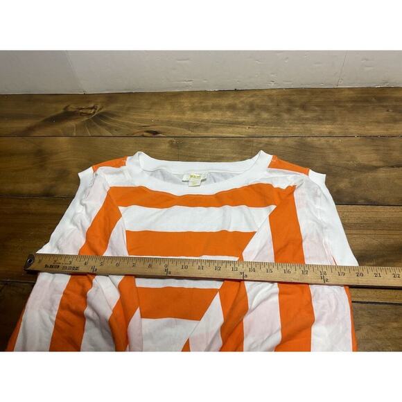 Anthropologie Maeve Tie Front Wrap Tee Size Small Orange and White Stripes - Picture 7 of 9